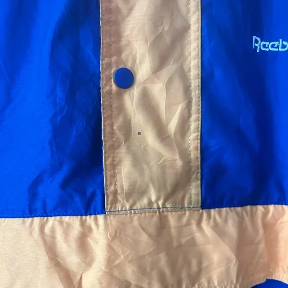 Vintage British Reebok Jacket Mens L Blue Yellow Pullover Union Jack Logo 90's - Picture 3 of 6